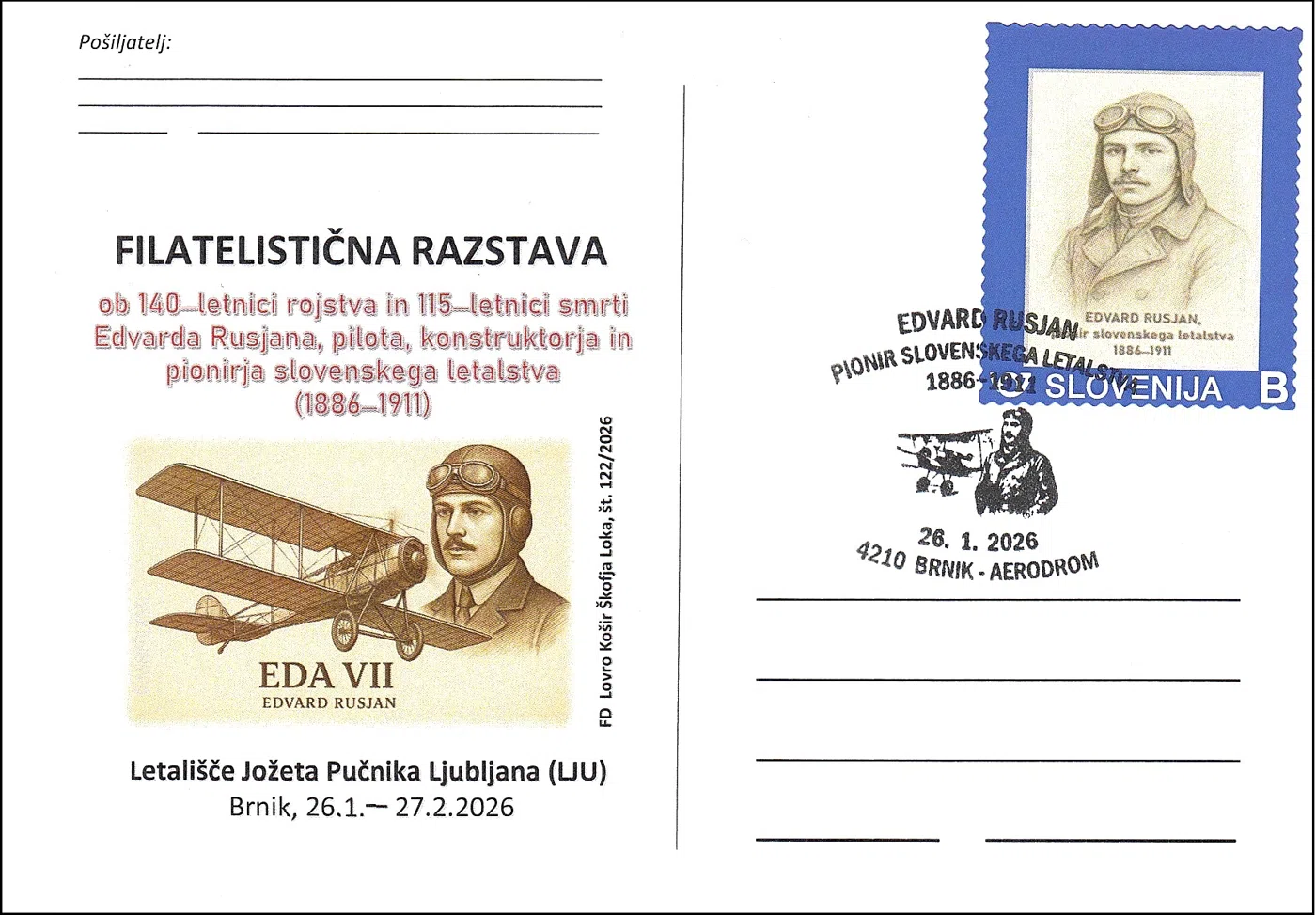 EDVARD RUSJAN PIONIR SLOVENSKEGA LETALSTVA 1886 - 1911